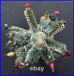 VTG Bottle Brush Christmas Tree 15 with Ornaments & Rotates Plays Music WORKS OLD