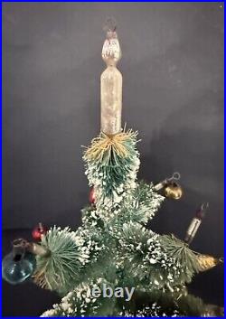 VTG Bottle Brush Christmas Tree 15 with Ornaments & Rotates Plays Music WORKS OLD
