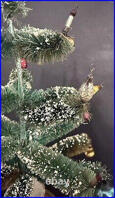 VTG Bottle Brush Christmas Tree 15 with Ornaments & Rotates Plays Music WORKS OLD