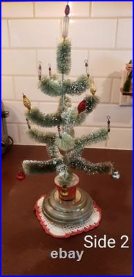 VTG Bottle Brush Tree in Musical Rotating Stand O, Come All Ye Faithful VIDEO