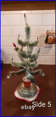 VTG Bottle Brush Tree in Musical Rotating Stand O, Come All Ye Faithful VIDEO