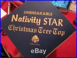 VTG Bradford Electrified Nativity Star Unbreakable Christmas Tree Topper LITE UP