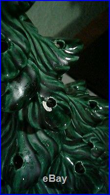 Vtg Ceramic Lighted Tabletop Christmas Tree Atlantic Mold 16
