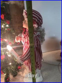 VTG CHRISTMAS Tree HOLIDAY CREATIONS ANIMATED BOY & GIRL IN PAJAMAS Lighted MIB