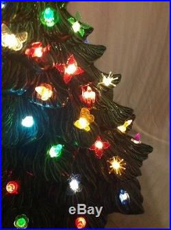 VTG Ceramic 17 Christmas Tree Bird Candle Butterfly Sputnik Lights with Base