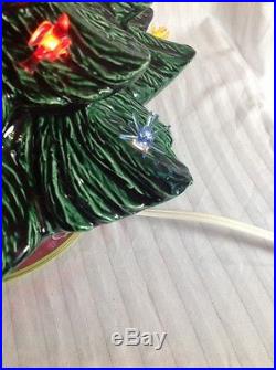 VTG Ceramic 17 Christmas Tree Bird Candle Butterfly Sputnik Lights with Base