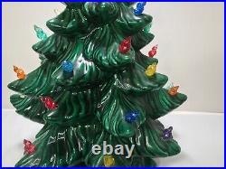 VTG Ceramic Christmas Tree 18 ATLANTIC MOLD Rare Ice Cream Cone Glitter Bulbs