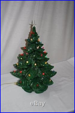 VTG Ceramic Light Up Christmas Tree by Atlantic Mold Co 3 Piece 20 With Flasher
