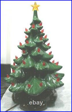 VTG Ceramic Lighted ATLANTIC MOLD Christmas Tree withBase Height 16