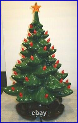 VTG Ceramic Lighted ATLANTIC MOLD Christmas Tree withBase Height 16