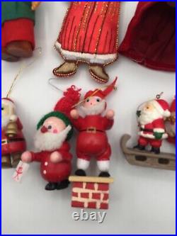 VTG Christmas Tree Ornament Lot Santa Elf Deer Girl