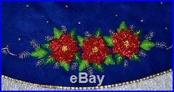 VTG Completed Bucilla Felt Nativity Christmas Tree Skirt Hand Sewn Embroidered