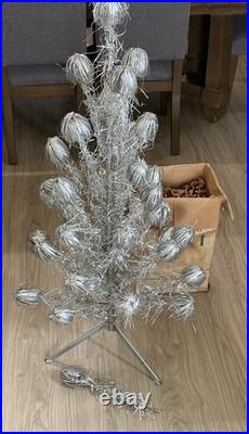 VTG Consolidated Novelty Co. 47 Aluminum Pom Pom Christmas Tree Complete With Box