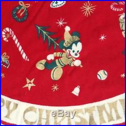 VTG Disney Christmas Tree Skirt Mickey Mouse Donald Duck Dumbo Bambi Pluto Pup