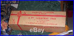 VTG EVERGLEAM CHRISTMAS TREE ALUMINUM 6 1/2 FT ORIGINAL EVERGLEAM BOX