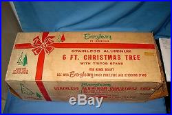 VTG Evergleam 6' silver Stainless aluminum Christmas tree WithOrg. Box