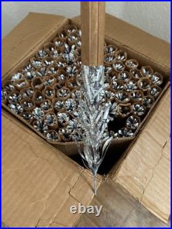 VTG Evergleam 6Ft Tall 94 Branch Stainless Aluminum POM POM Christmas Tree WithBox