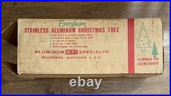 VTG Evergleam 6Ft Tall 94 Branch Stainless Aluminum POM POM Christmas Tree WithBox VTG Evergleam 6Ft Tall 94 Branch Stainless Aluminum POM POM Christmas Tree WithBox
