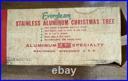 VTG Evergleam 6Ft Tall 94 Branch Stainless Aluminum POM POM Christmas Tree WithBox