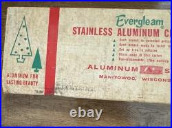 VTG Evergleam 6Ft Tall 94 Branch Stainless Aluminum POM POM Christmas Tree WithBox