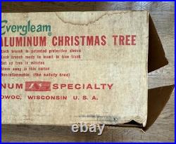 VTG Evergleam 6Ft Tall 94 Branch Stainless Aluminum POM POM Christmas Tree WithBox