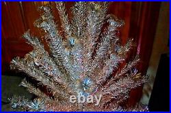 VTG Evergleam Aluminum 6' Christmas Tree 94 Branch Fountain Style withColor Wheel