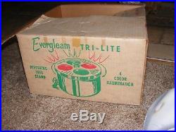 VTG Evergleam Tri Lite Rotating Color Wheel Aluminum Christmas Tree Stand withBox