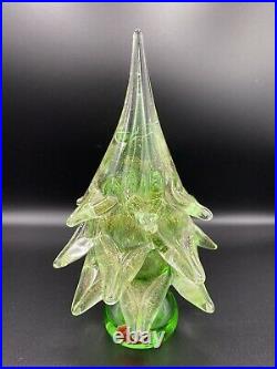 VTG Formia Murano Glass Christmas Tree Natalie Green & Gold. EUC 9 Foil Label
