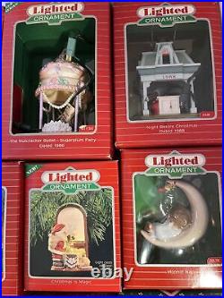 VTG Hallmark Keepsake Holiday Magic Light & Motion Ornaments Lot of 19 with Boxes