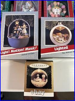 VTG Hallmark Keepsake Holiday Magic Light & Motion Ornaments Lot of 19 with Boxes