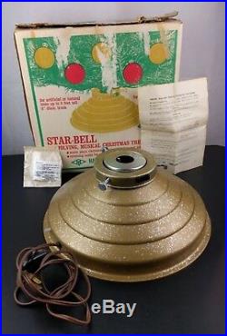 VTG Handy Things Star Bell Musical Rotate Christmas Tree Stand Holder Gold Ohio