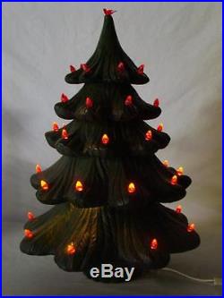 VTG Holland Mold Ceramic Lighted Christmas Tree 20 1/2 Tall 6 Pc
