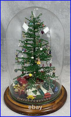VTG Large 13 beaded Westrim Christmas Tree under Dome loaded withToys & Ornaments