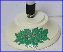 VTG Light up Ceramic Christmas Tree Base Green Bird Bulbs 16 Tall Atlantic Mold