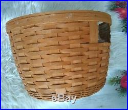 VTG Longaberger 1993 Corn Bushel Basket Large Round Basket Liner Christmas Tree