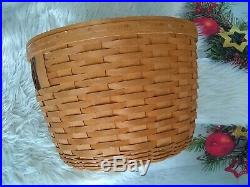 VTG Longaberger 1993 Corn Bushel Basket Large Round Basket Liner Christmas Tree