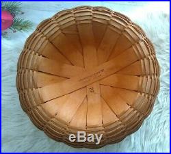 VTG Longaberger 1993 Corn Bushel Basket Large Round Basket Liner Christmas Tree