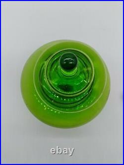 VTG MCM Italian Emploi Green Blown Glass Christmas Tree Candy Dish Apothecary