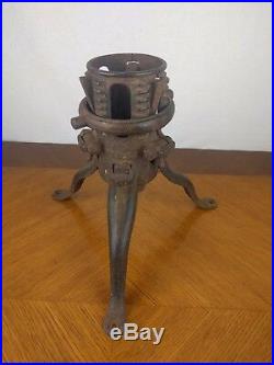 VTG Metal Christmas Tree Stand Philada PA USA Holiday Santa Cast Iron Primitive