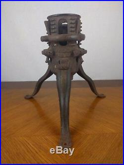 VTG Metal Christmas Tree Stand Philada PA USA Holiday Santa Cast Iron Primitive