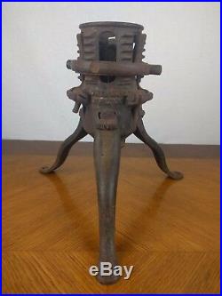 VTG Metal Christmas Tree Stand Philada PA USA Holiday Santa Cast Iron Primitive