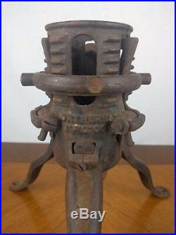 VTG Metal Christmas Tree Stand Philada PA USA Holiday Santa Cast Iron Primitive