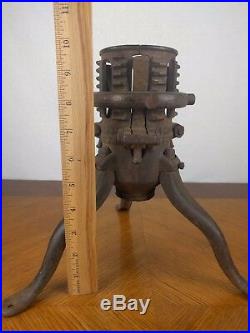 VTG Metal Christmas Tree Stand Philada PA USA Holiday Santa Cast Iron Primitive