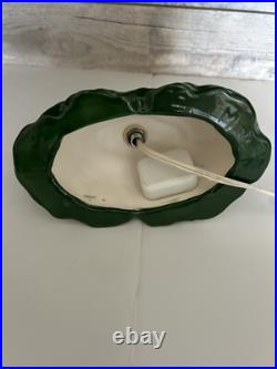 VTG Mold Rare cardinal Deep Green Ceramic Lighted Christmas Tree with Base Music VTG Mold Rare cardinal Deep Green Ceramic Lighted Christmas Tree with Base Music