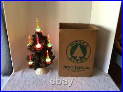 VTG NOMA C-6 Bubble Light Christmas Tree (9) SAUCER LIGHTS TABLE TOP TREE BOX