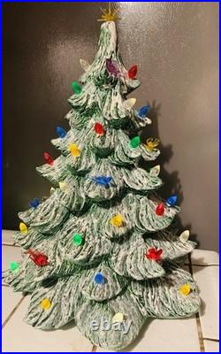 VTG Nowell Mold CERAMIC FLOCKED CHRISTMAS TREE Large 19 1978