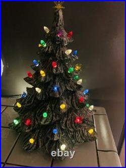 VTG Nowell Mold CERAMIC FLOCKED CHRISTMAS TREE Large 19 1978