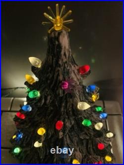 VTG Nowell Mold CERAMIC FLOCKED CHRISTMAS TREE Large 19 1978