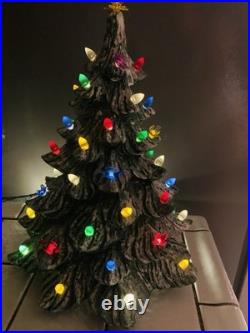 VTG Nowell Mold CERAMIC FLOCKED CHRISTMAS TREE Large 19 1978