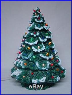 VTG Nowell's Ceramic Lighted Christmas Tree 19 Tall Snow Capped